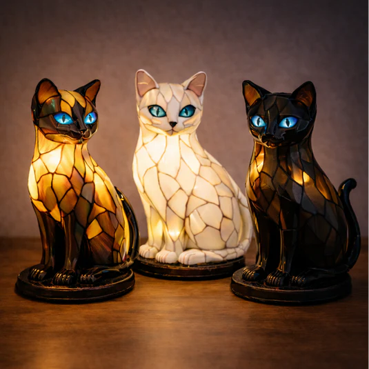 Handcrafted Cat Lamp