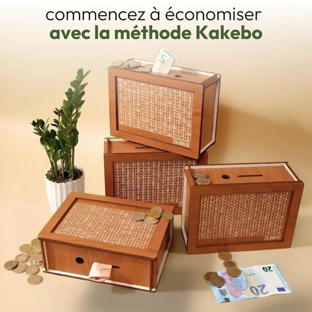 Tirelire en bois avec objectif d'épargne